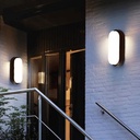 LED wall light 12W Oval Exterior, 6500k, Black, Applied outdoors