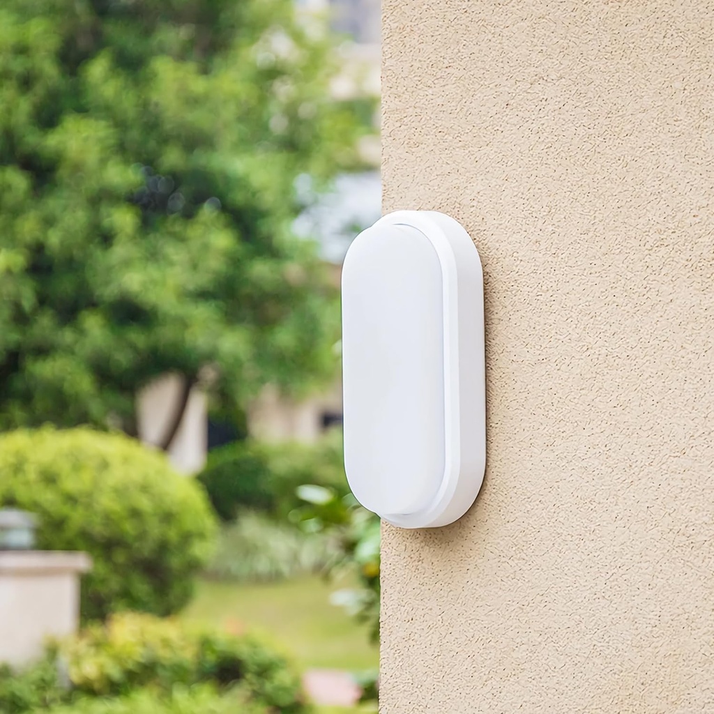 LED wall light 12W Oval Exterior, 3000k, White, Applied outdoors