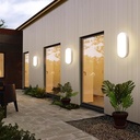 LED wall light 12W Oval Exterior, 3000k, White, Applied outdoors