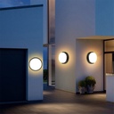 LED wall light 30W Round Exterior, 6500k, Black, Applied outdoors