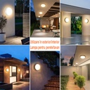 LED wall light 30W Round Exterior, 4000k, Black, Applied outdoors