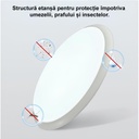 12W Smart LED Wall Lamp Radar Motion Sensor φ23cm 6500k White, Corridor lights