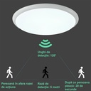 24W Smart LED Wall Lamp Radar Motion Sensor φ37cm 6500k White, Corridor lights