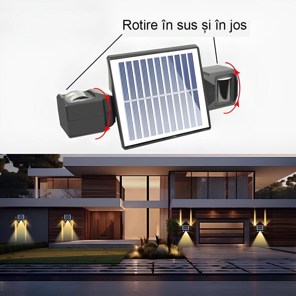 Solar lamp 3 LEDs, IP65, RGB