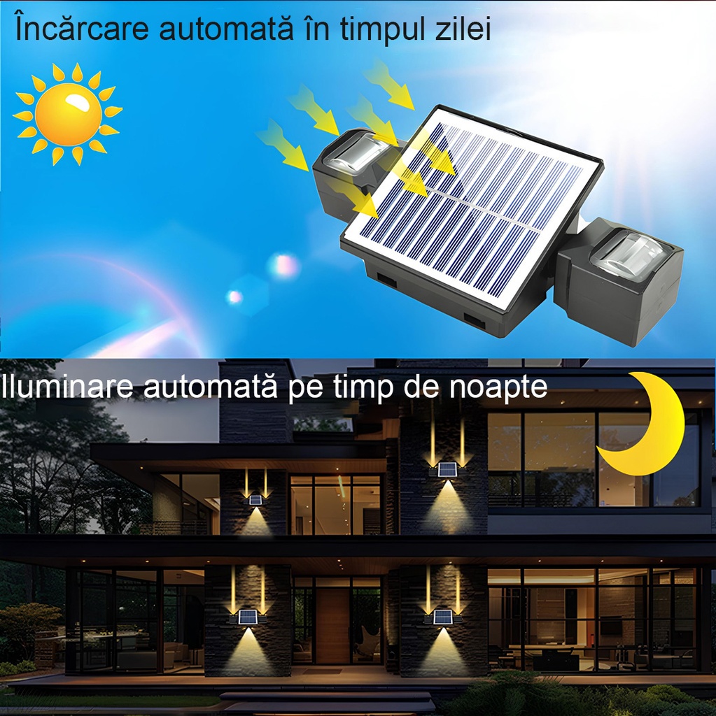 Solar lamp 3 LEDs, IP65, RGB