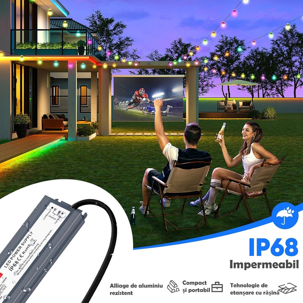 Switching Power Supply Slim, Outdoor IP68, 12V, 8.3A, 100W