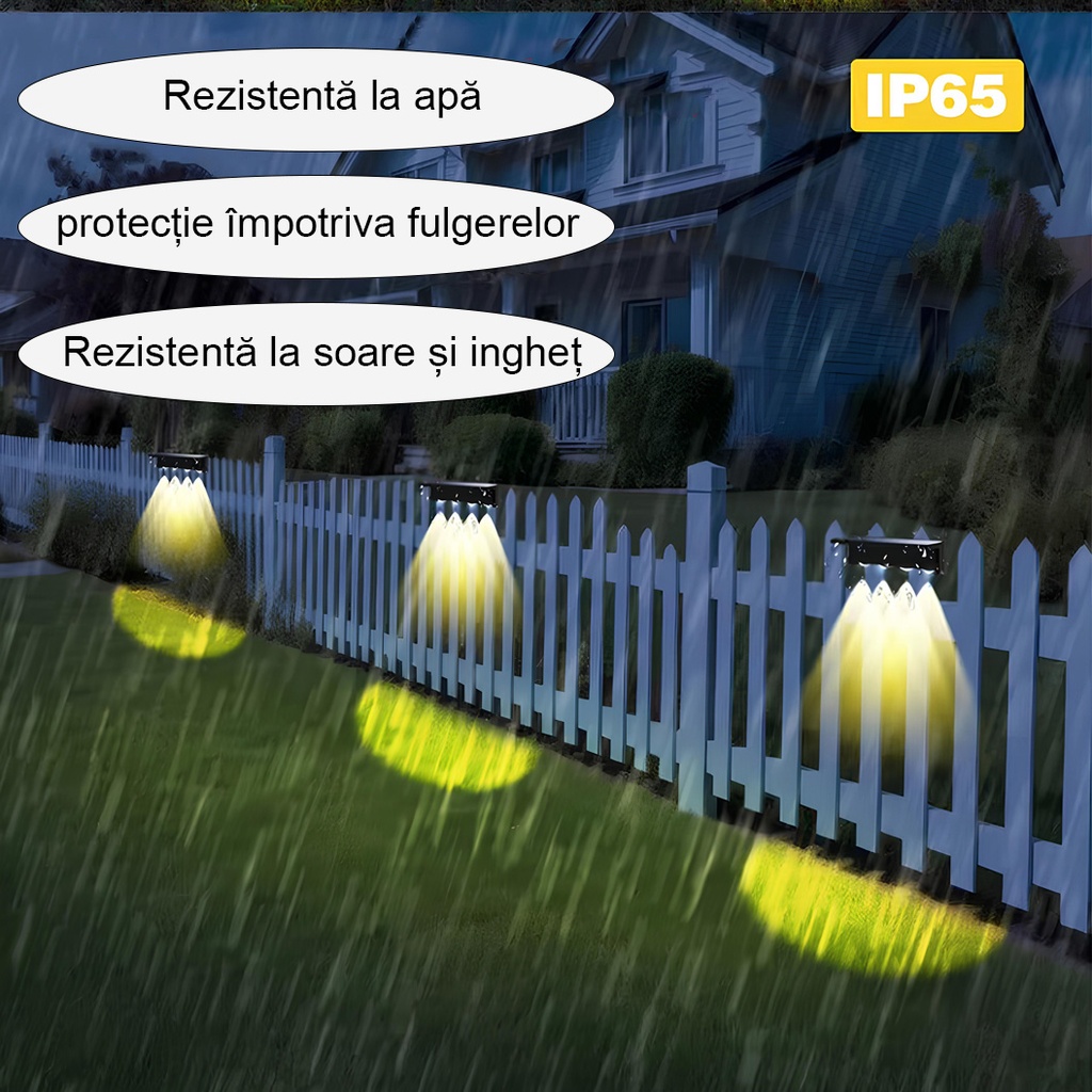 Solar lamp 4 LEDs, IP65, 12 modes