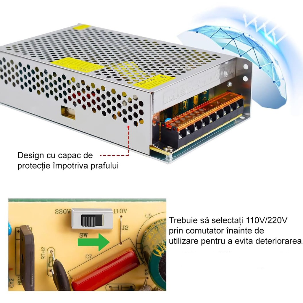 Switching Power Supply, IP20, 12V, 10A, 120W