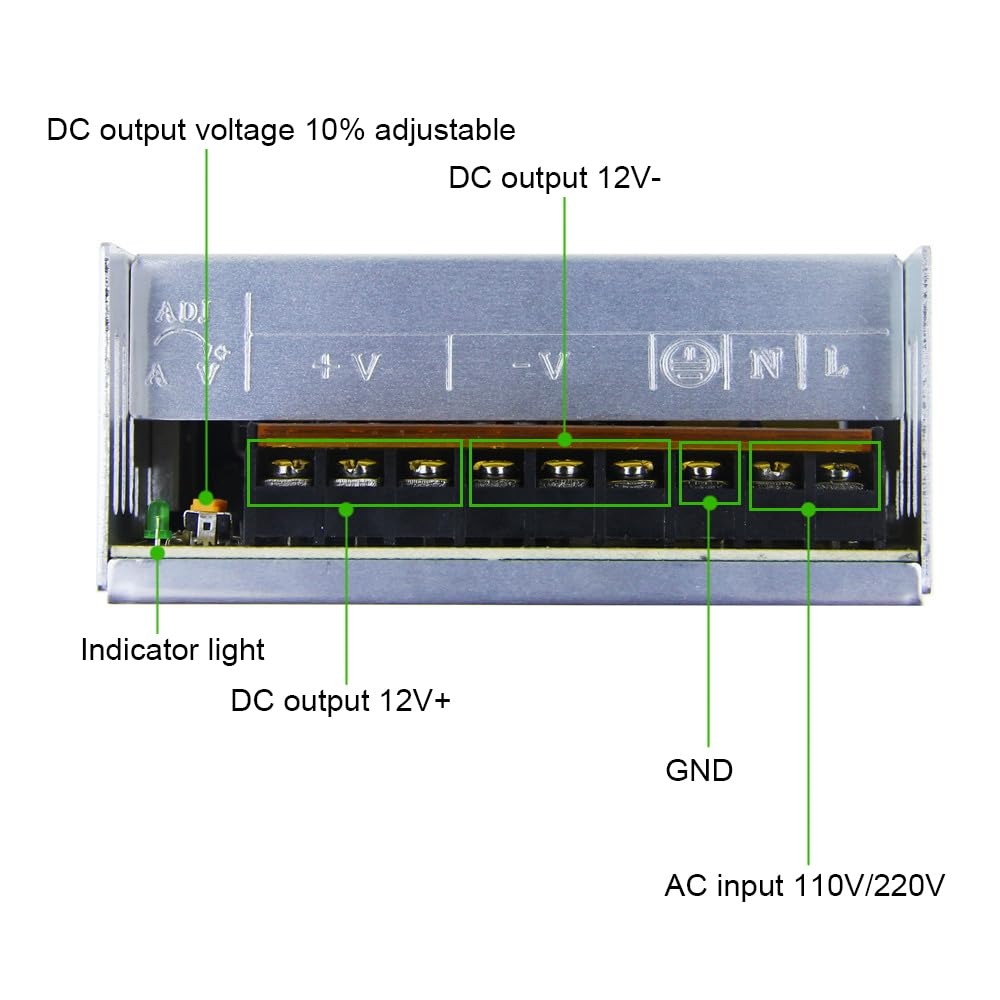Switching Power Supply, IP20, 12V, 30A, 360W