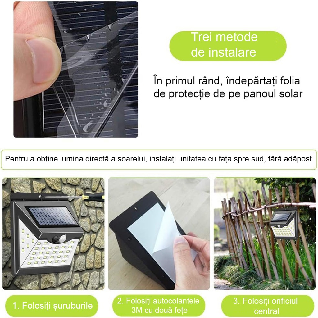 Solar lamp with motion sensor, 40 LEDs, 6500k