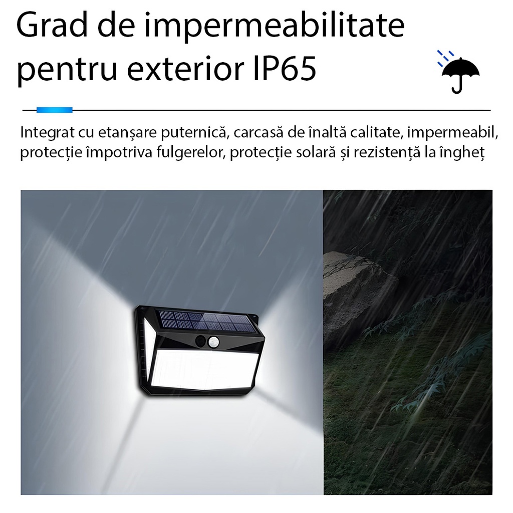 Solar lamp with motion sensor, 228 LEDs, 6500k