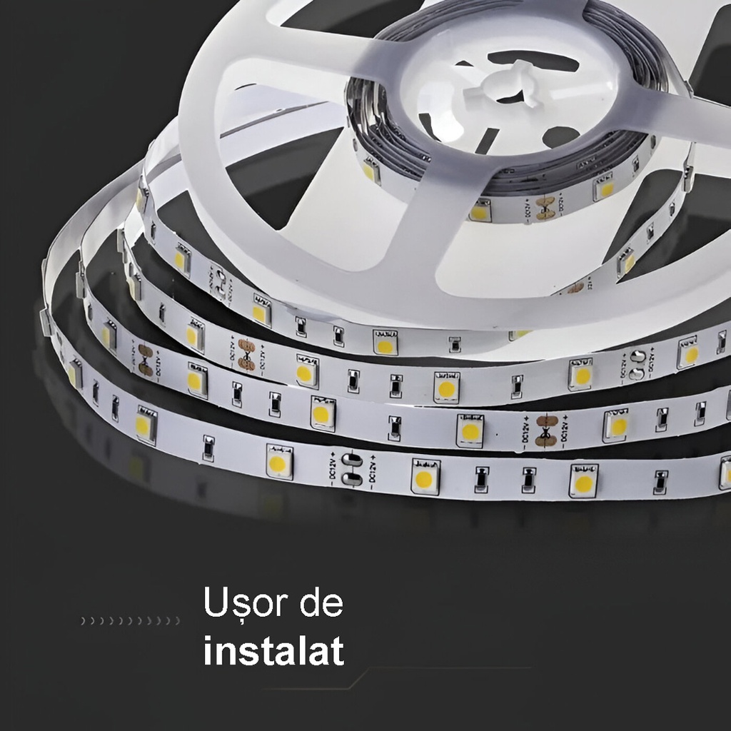 12V LED Strip Light – 120 LEDs/m – SMD5050 – 6500k – IP65  – 10mm – 5m Roll