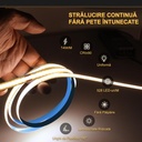 12V COB LED Strip Light – 528 LEDs/m – 3000k – IP20 – 10mm – 5m Roll