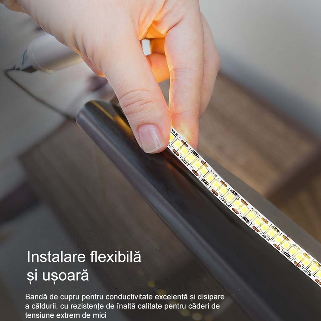 12V LED Strip Light – 240 LEDs/m – SMD2835 – 4000K – 10mm – IP20 – 5m Roll