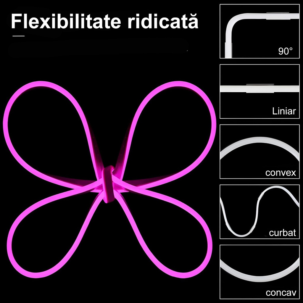 12V Neon Flex LED Strip Light – Pink Light – 8mm – IP65 – 5m Length