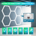 Set of 5 Honeycomb LED Hexagons 144W, 6500k, cool white light, 2.34x1.66m