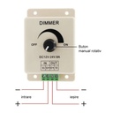 Manual LED Dimmer – 12V-24V, 8A – Single Color Strip Controller