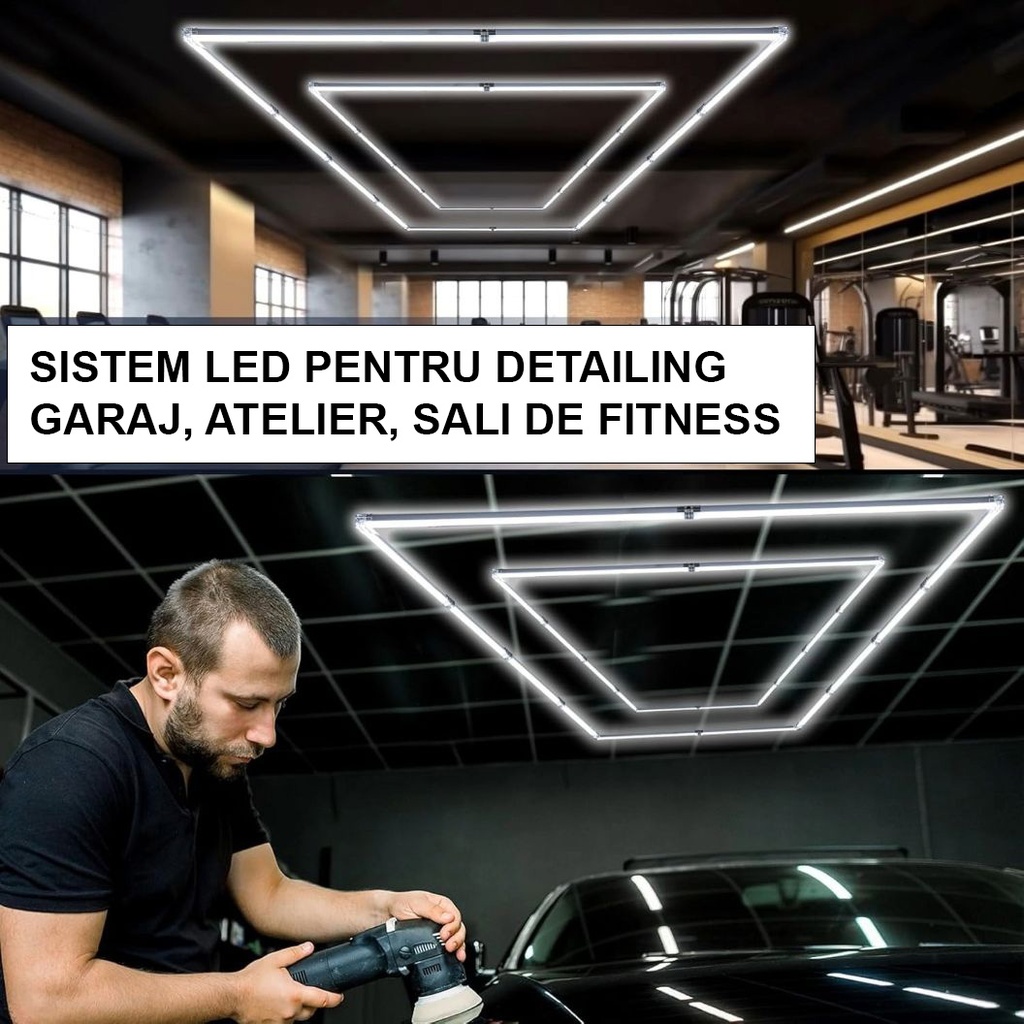Set of 2 LED Rectangles 288W, 6500k, cool white, 4.8x2.4m