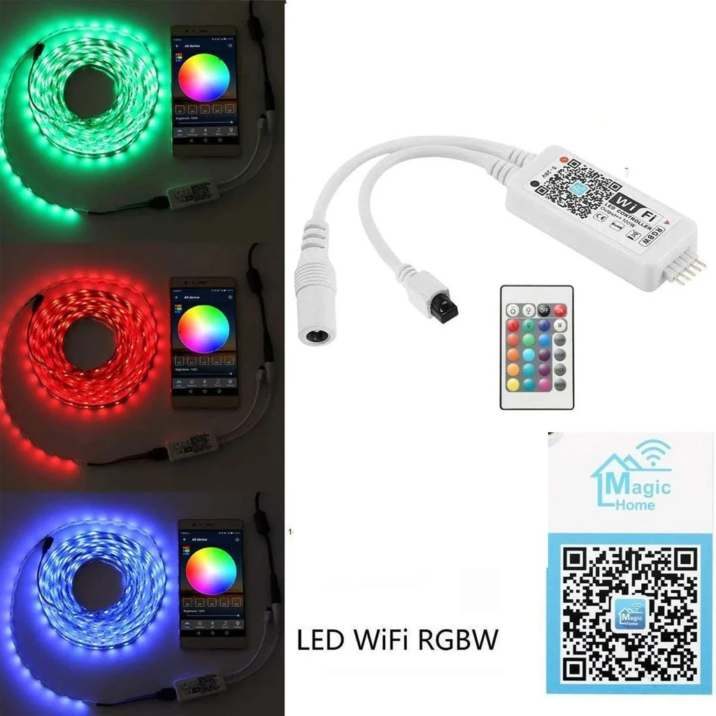 Smart Magic WiFi RGBW LED Controller, 24-Key Remote