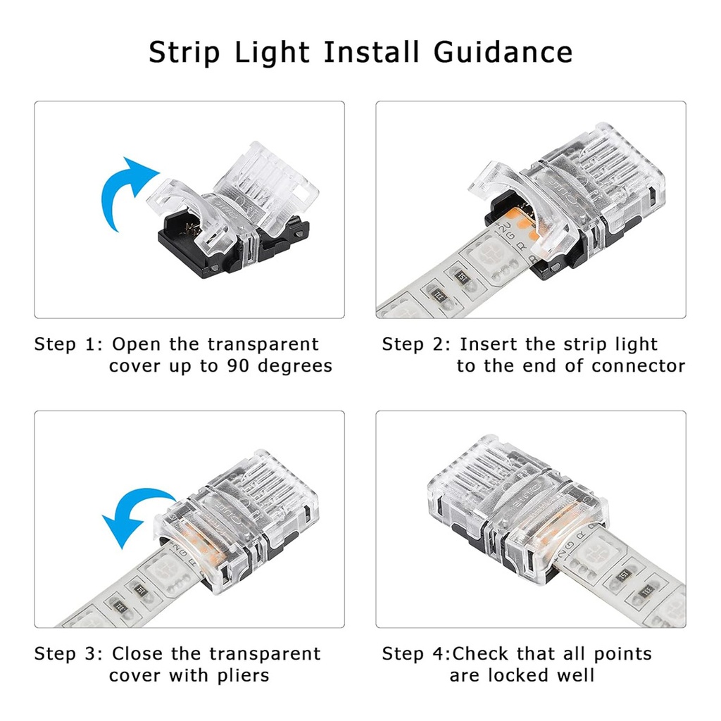 5-Pin RGBW LED Strip Light Connector, 12mm – for 5050 RGBW LED Tape Lights