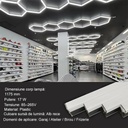 Honeycomb LED tube 17W, 1175mm, plastic material, 6500k, cold white light