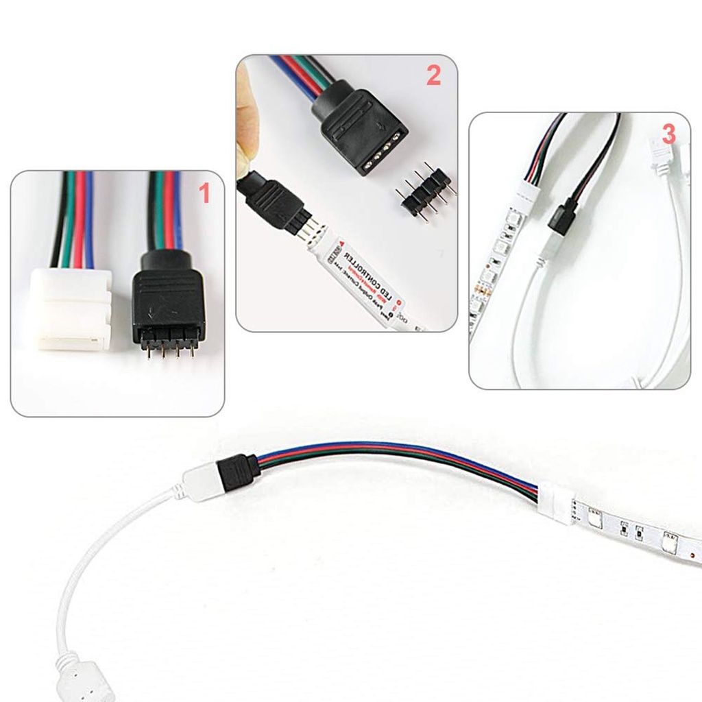 4-Wire RGB LED Strip Power Connector – for 5050 4-Pin RGB Light Strips