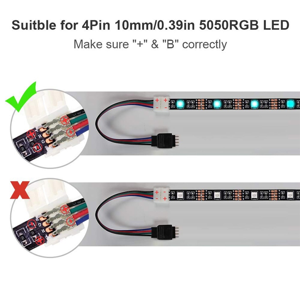 4-Wire RGB LED Strip Power Connector – for 5050 4-Pin RGB Light Strips