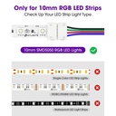 RGB 5050 LED Strip Connector with 4 Wires – 10mm 4-Pin Solderless Adapter