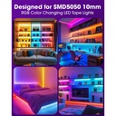 RGB 5050 LED Strip Connector with 4 Wires – 10mm 4-Pin Solderless Adapter