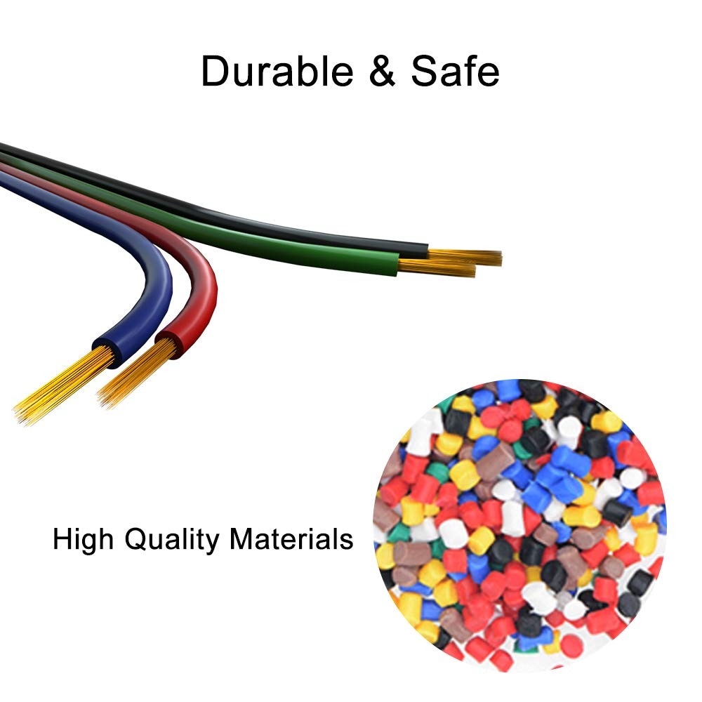 RGB LED Strip Power Cable – 4-Wire 50m Roll for 5050/3528 Strips
