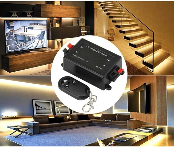 LED Strip Dimmer with Remote – 8A, 96W