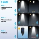 Solar street lamp 108 COB LEDs with integrated solar panel and remote control