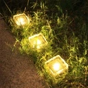 Decorative solar LED ice cube lamp for the garden