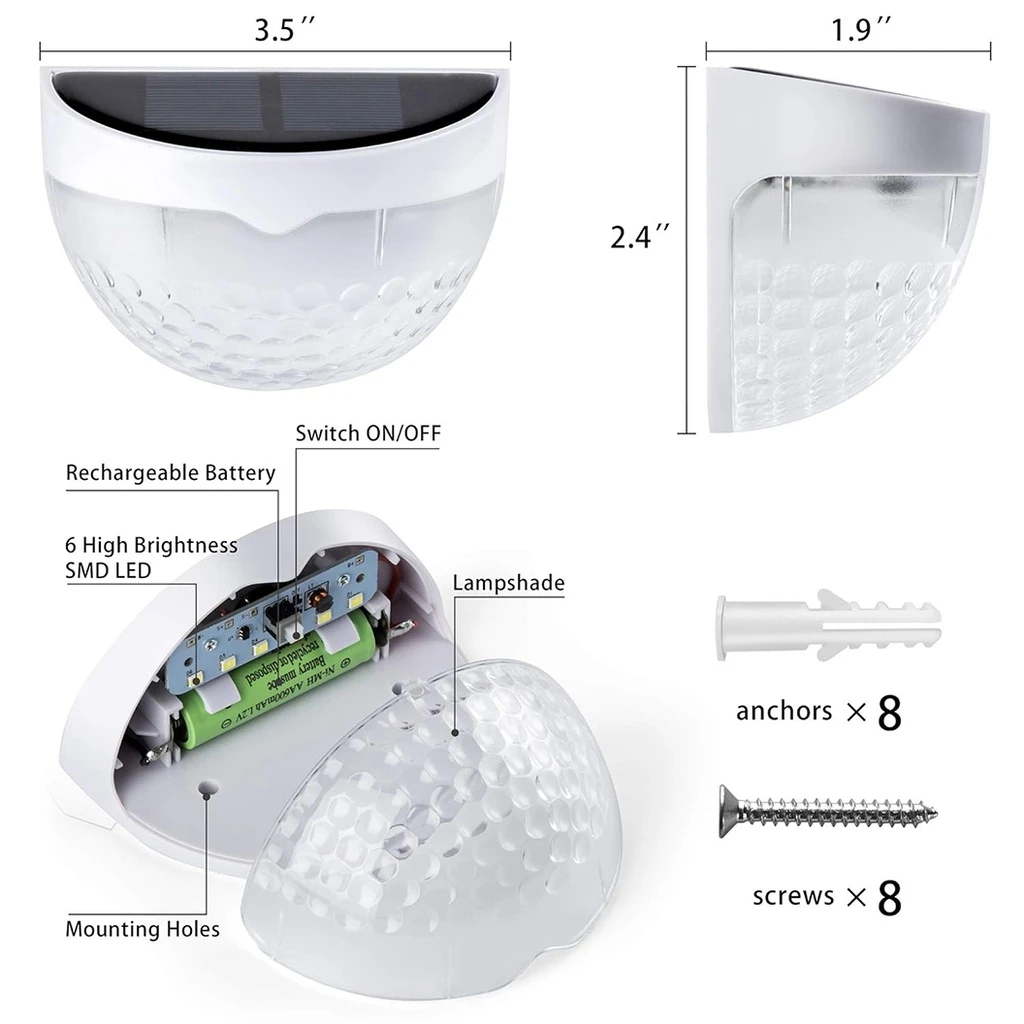 Semicircular decorative LED solar lamp for outdoor use