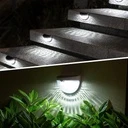 Semicircular decorative LED solar lamp for outdoor use