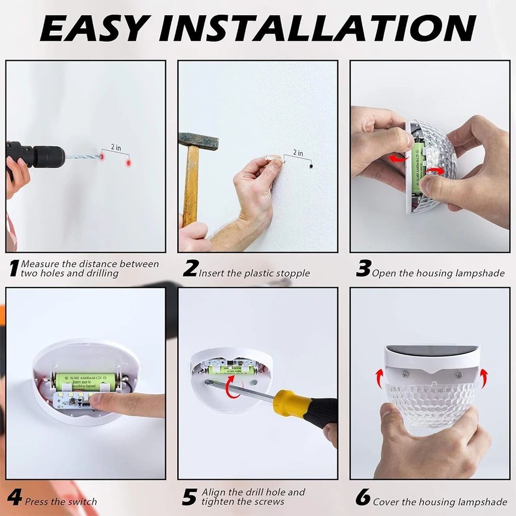 Semicircular decorative LED solar lamp for outdoor use