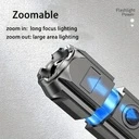 LED flashlight model S505, T6 LED, with rechargeable battery, Silver