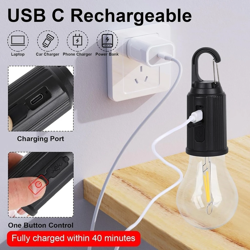 Rechargeable LED bulb, ideal for various uses