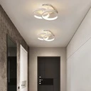 LED Chandelier 16W - 2 Open Circles, 3 Color Settings (Cool White, Neutral, Warm), Modern Design 24x17x11.5 cm, White