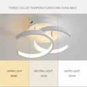 LED Chandelier 16W - 2 Open Circles, 3 Color Settings (Cool White, Neutral, Warm), Modern Design 24x17x11.5 cm, White