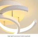 LED Chandelier 16W - 2 Open Circles, 3 Color Settings (Cool White, Neutral, Warm), Modern Design 24x17x11.5 cm, White