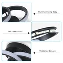 LED Chandelier 20W - 2 Circles, 3 color steps (Cool White, Neutral, Warm), Modern Design, 24x17x10 cm, White