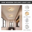 LED Chandelier 20W - 2 Squares, 3 color steps (Cool White, Neutral, Warm), Modern Design, 28x19x10 cm, White