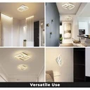 LED Chandelier 20W - 2 Squares, 3 color steps (Cool White, Neutral, Warm), Modern Design, 28x19x10 cm, White