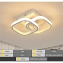LED Chandelier 20W - 2 Squares, 3 color steps (Cool White, Neutral, Warm), Modern Design, 28x19x10 cm, White