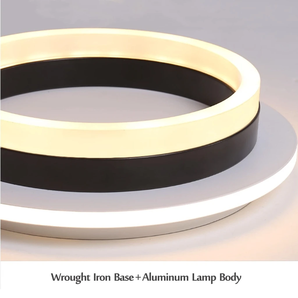 LED Chandelier 20W - 2 Circles, 3 color steps (Cool White, Neutral, Warm), Modern Design, 24x10x6 cm, White
