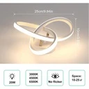 LED Chandelier 18W, 3 Color Temperature Settings (Cool White, Neutral, Warm), Modern Design, White