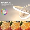 LED Chandelier 18W, 3 Color Temperature Settings (Cool White, Neutral, Warm), Modern Design, White