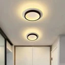 LED Chandelier 20W - 2 Circles, 3 color steps (Cool White, Neutral, Warm), Modern Design, 24x10x6 cm, Black-White