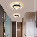LED Chandelier 20W - 2 Circles, 3 color steps (Cool White, Neutral, Warm), Modern Design, 24x10x6 cm, Black-White